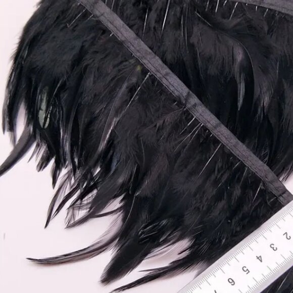 5 Yards Black Feather Fringe BNIP arts & crafts supplies - Picture 1 of 4